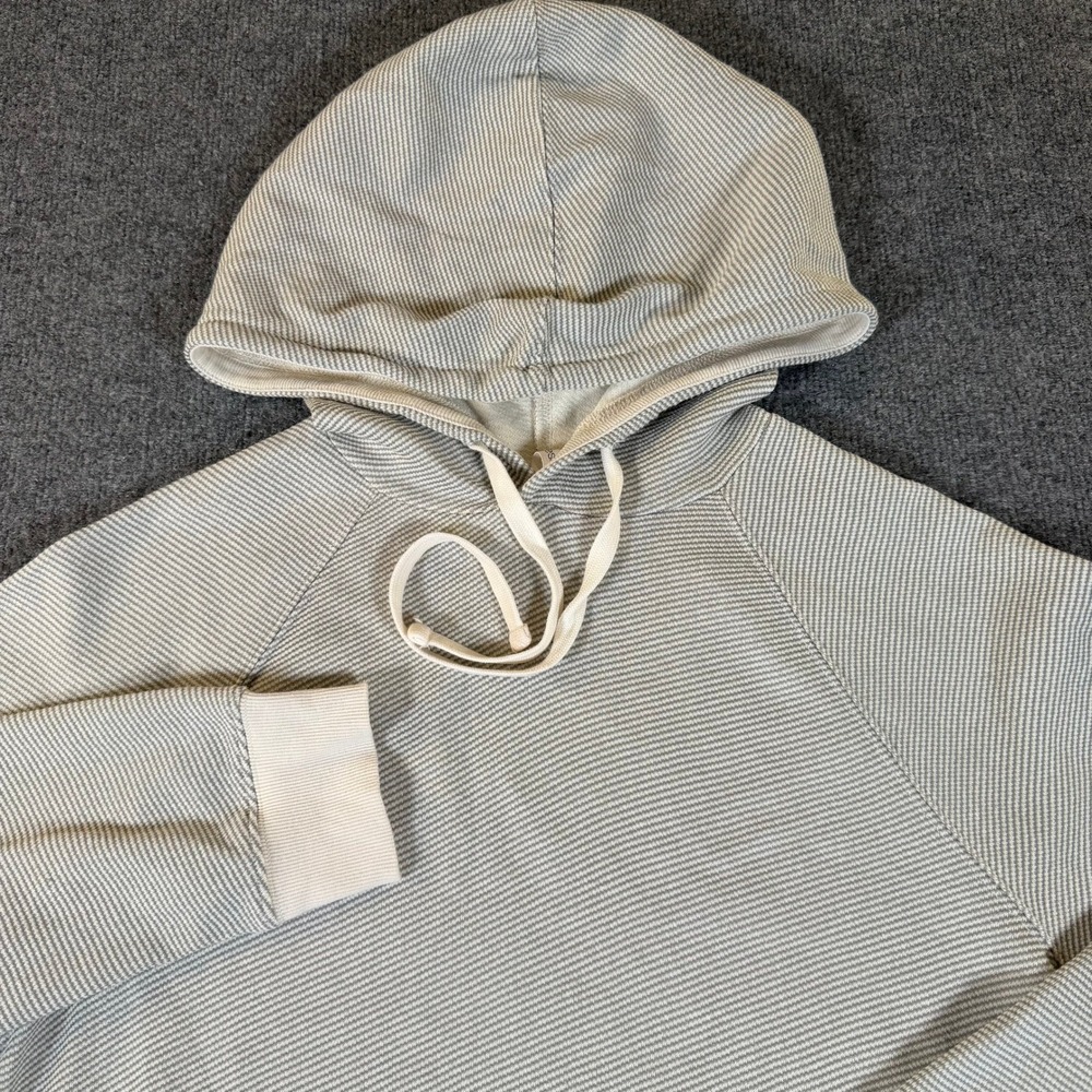 Mia & Tess Womens XL Grey White Striped Raglan Pullover Hoodie T2340TJKPS